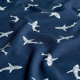 Baumwolljersey Hai-Sillhouette – marineblau, 