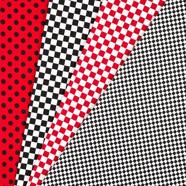 Baumwolljersey Schachbrett [18 mm] – schwarz/weiss | Reststück 100cm