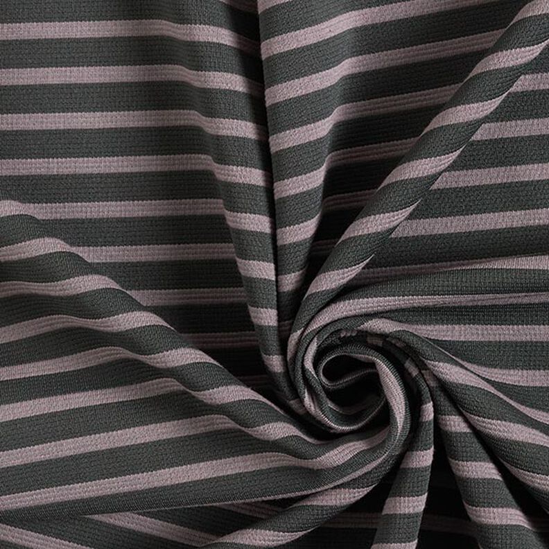 Jacquard Jersey Streifen – mauvegrau/anthrazit,  image number 3