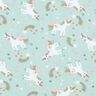 Baumwolljersey Einhorn und Regenbogen – eisblau,  thumbnail number 1