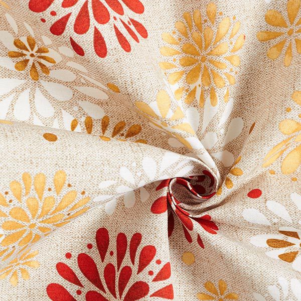 Dekostoff Canvas Blumen – rot/gelb, image number 3