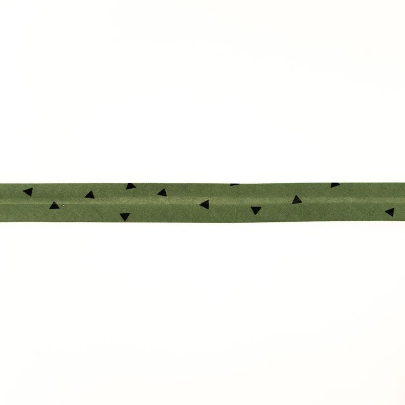 Schrägband Dreiecke [20 mm] – oliv/schwarz,  image number 1