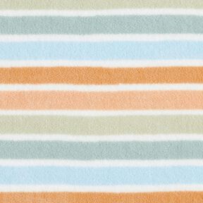Antipilling Fleece bunte Streifen &ndash; weiss/gr&uuml;n, 