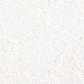 Elastische Spitze Blüten und Blätter – wollweiss, 