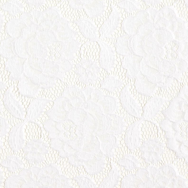Elastische Spitze Blüten und Blätter – wollweiss,  image number 1