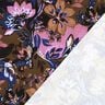 French Terry Sommersweat gemalte Blumen Digitaldruck – indigo/maronenbraun,  thumbnail number 4