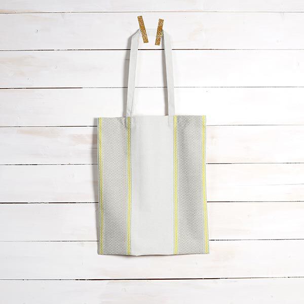 Outdoorstoff Canvas Streifen – grau/gelb, image number 10