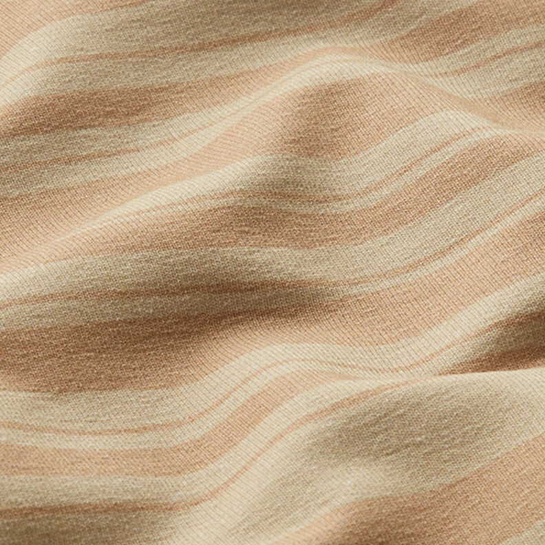 French Terry unregelmäßige Streifen – rehbraun/dunkelbeige,  image number 2