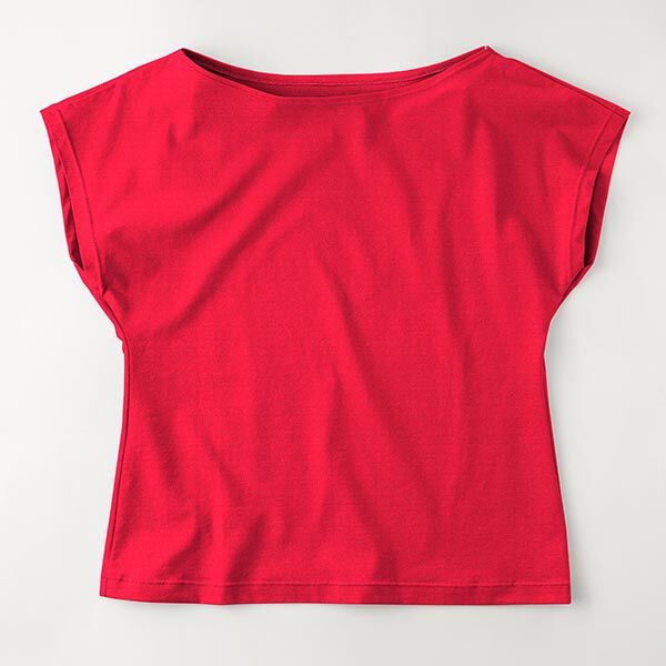 Baumwolljersey Medium Uni – rot | Reststück 50cm