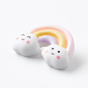 Ösenknopf Regenbogen [Ø 26 mm] – hellrosa/weiss, 