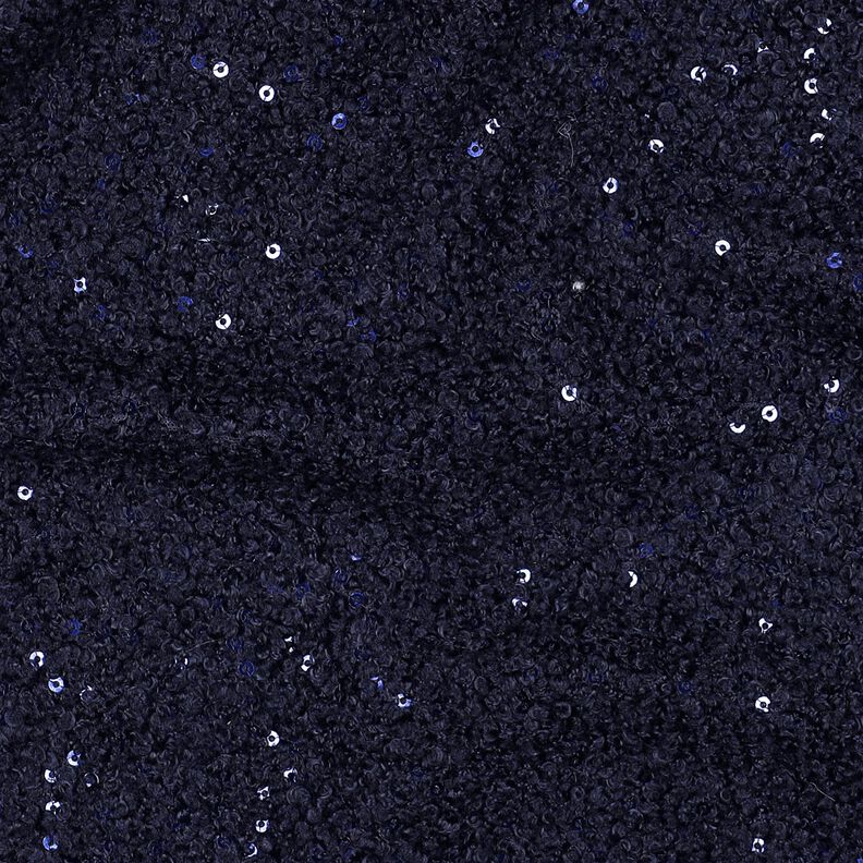 Strick-Bouclé Pailletten Uni | Poppy Fabrics – nachtblau, image number 3
