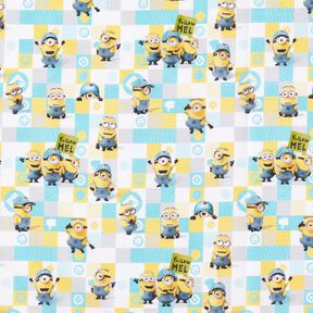 Baumwollpopeline Minions Lizenzstoff | Universal Studios – weiss/helltürkis, 