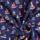 Baumwolljersey Segelboote – marineblau,  thumbnail number 3