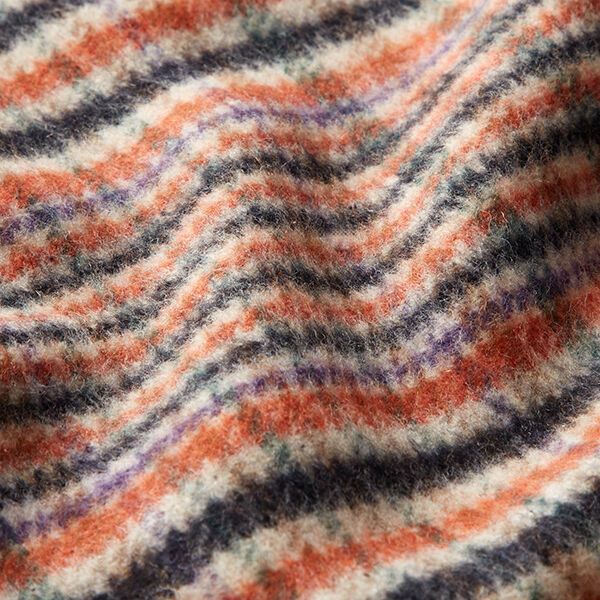 Wollmix Doppelgewebe Karos – terracotta/lila, image number 2