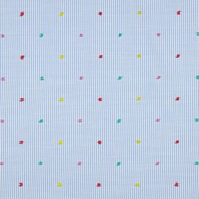 Feiner Baumwollbatist Dobby und Streifen | Poppy Fabrics – hellblau/weiss, 