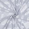 Baumwoll Jacquard Streifen & Blumen buntgewebt &ndash; weiss/blau,  thumbnail number 3