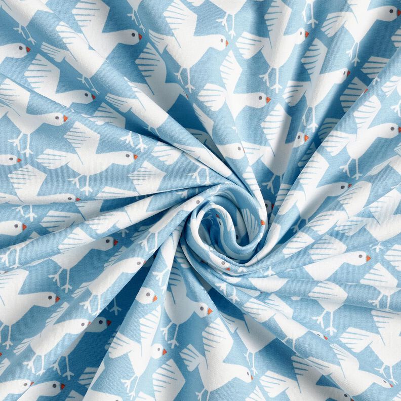 Sweatshirt angeraut süße Möwen – hellblau/weiss, image number 3