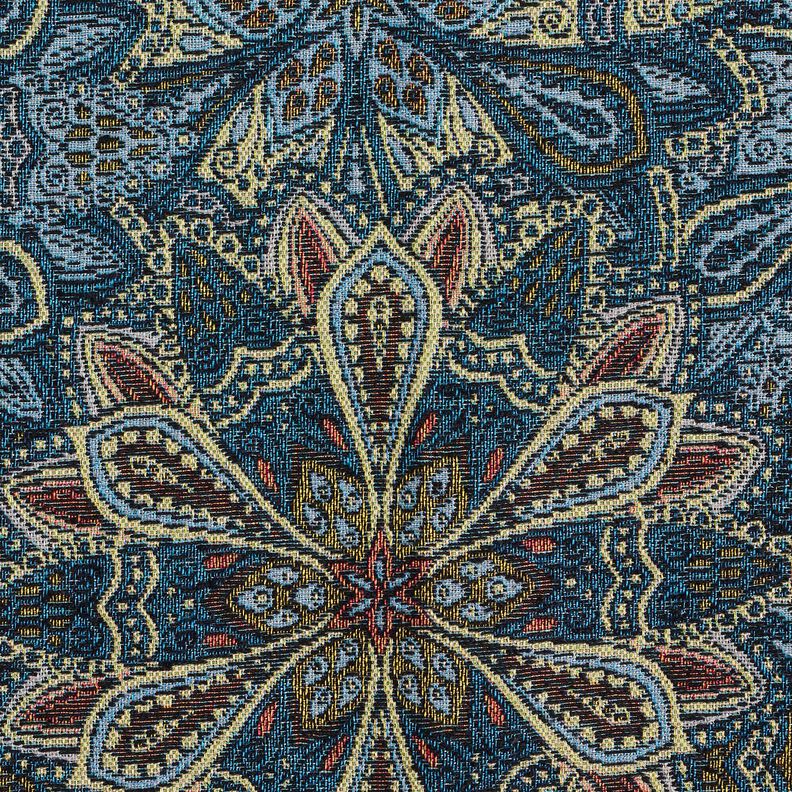 Dekostoff Gobelin Mandala Blumen – schwarz/blau,  image number 6