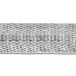 Gestreiftes Gummiband [40 mm] – hellgrau/silber, 