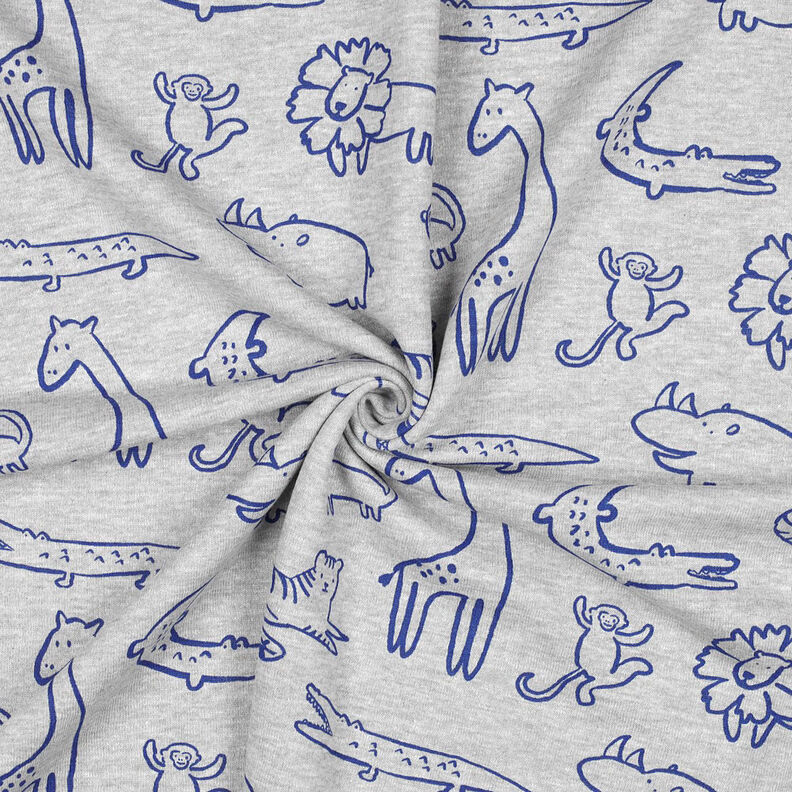 Sweatshirt Safaritiere | by Poppy – silbergrau/königsblau,  image number 3