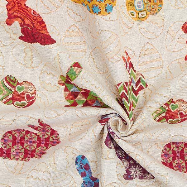 Jacquard Gobelin Bunte Osterhasen | Reststück 50cm