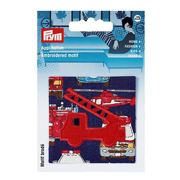 Applikation  Feuerwehrauto [ 6,3 x 6,3 cm ] | Prym – signalrot/marineblau,  image number 2