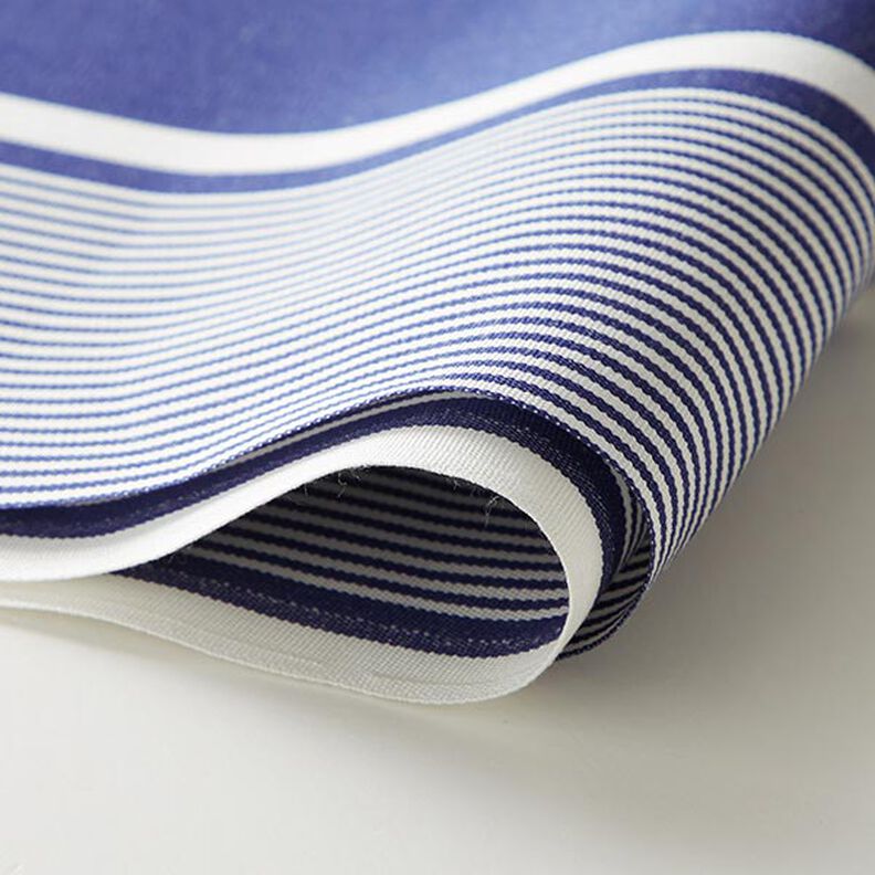 Outdoorstoff Canvas Streifen – marineblau/weiss,  image number 6