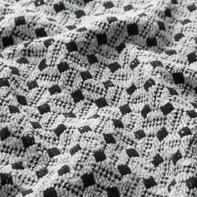 Mantelstoff K&auml;stchen &ndash; weiss/schwarz, 