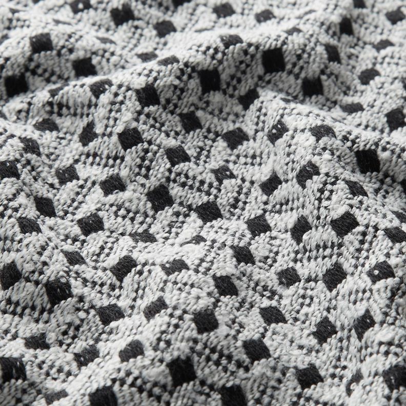 Mantelstoff Kästchen – weiss/schwarz,  image number 2