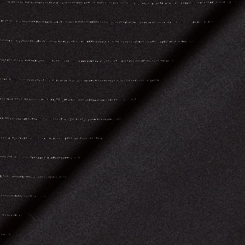 Hosenstoff Stretch Glitzer-Nadelstreifen – schwarz/silber metallic, image number 4