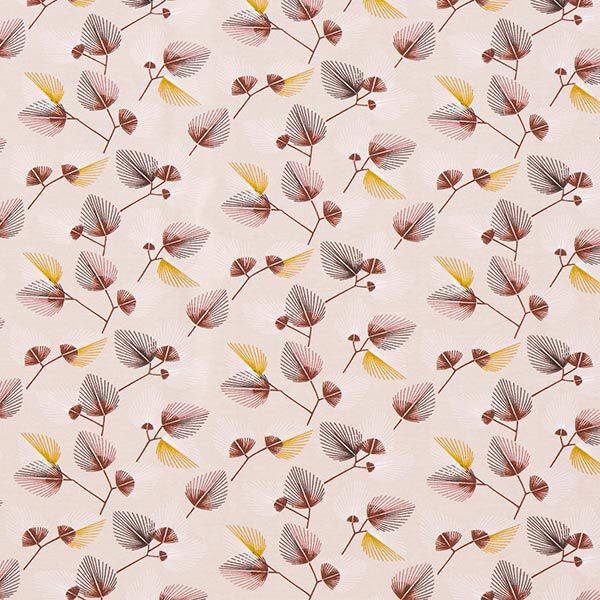 Baumwolljersey gefächerte Blätter – rosé | Reststück 100cm