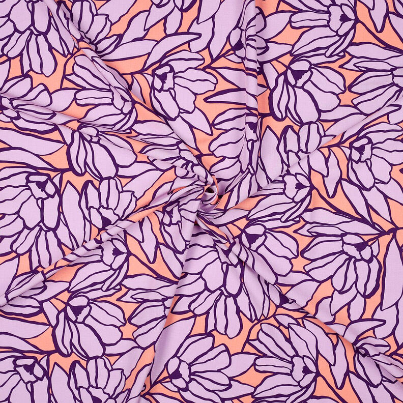 Lenzing Ecovero Inked Bouquet | Nerida Hansen – pfirsichorange/lavendel,  image number 3
