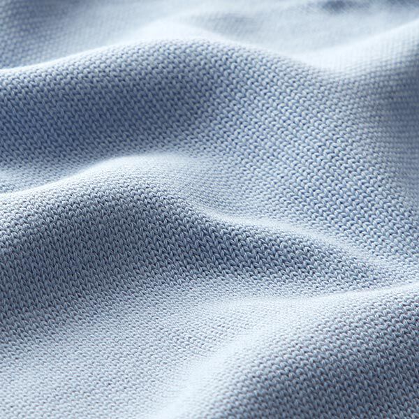 Baumwoll-Strickstoff – blaugrau | Reststück 100cm