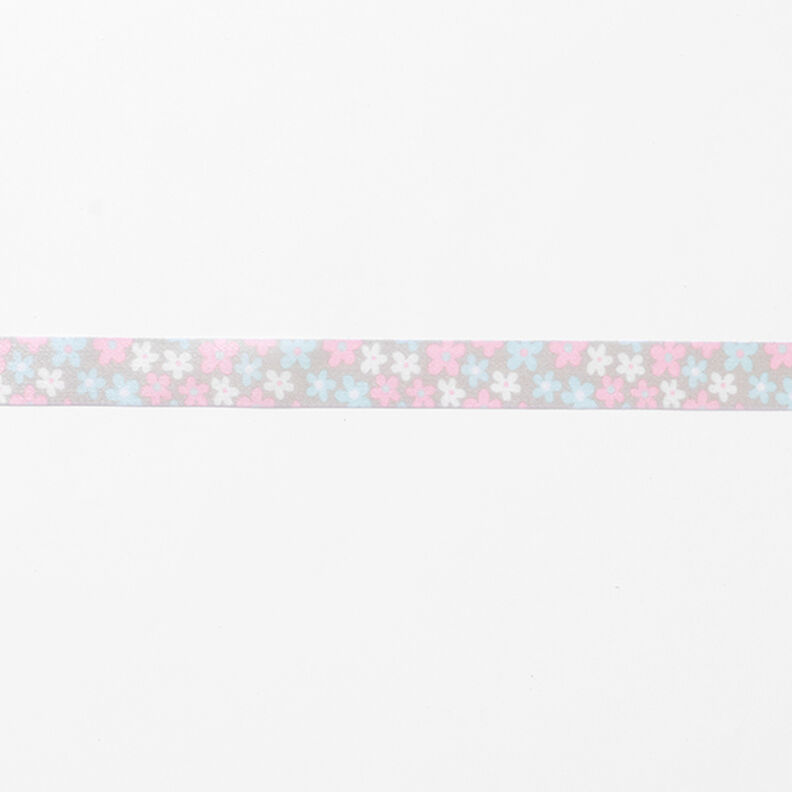 Satinband Blumen – grau/rosa,  image number 2