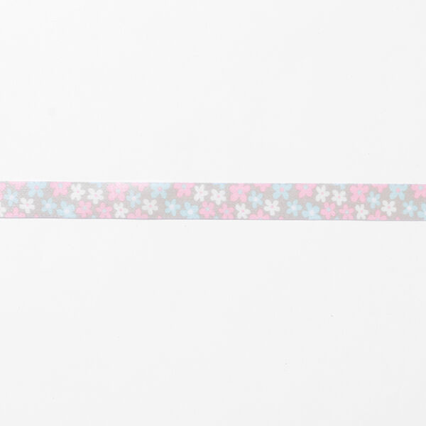 Satinband Blumen – grau/rosa, image number 2