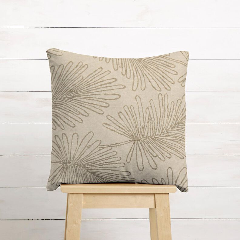 Dekostoff Jacquard Blätterkonturen – natur, image number 7