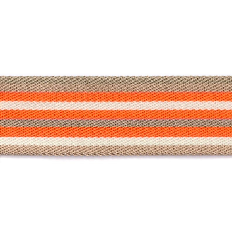 Taschengurtband Neon [ 40 mm ] – neonorange/beige,  image number 3