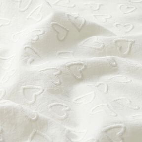 Batist gestickte Herzen | Poppy Fabrics – elfenbein, 