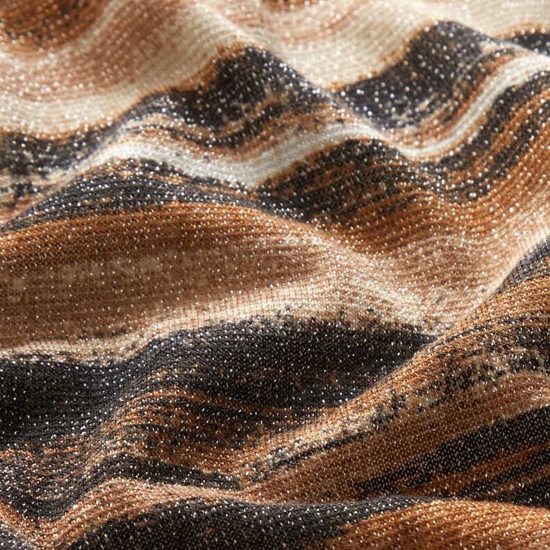 Jersey Glitzer verwischte Streifen – braun/schwarz,  image number 3