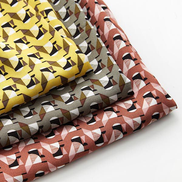 Viskosestoff Retromosaik – gelb, image number 5