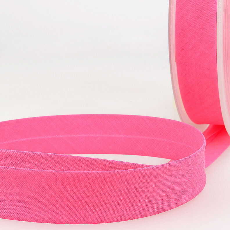 Schrägband Polycotton [20 mm] – neonpink,  image number 1