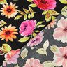 Viskosestoff große Blumen Digitaldruck – schwarz/purpur,  thumbnail number 4