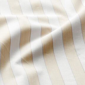 Baumwollstoff Streifen – weiss/cashew, 