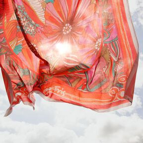 Beachwear Panel Pareo Sommerblumen – orange/gelboliv, 