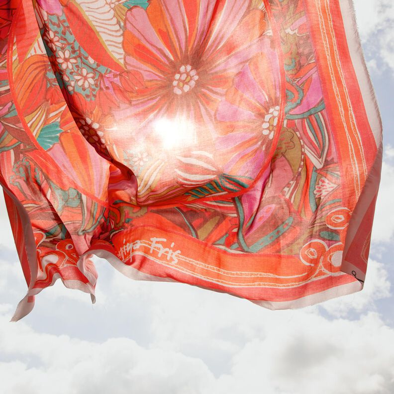 Beachwear Panel Pareo Sommerblumen – orange/gelboliv, image number 2