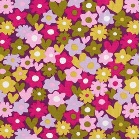 Baumwolljersey bunte Blumen | Poppy Fabrics – traube, 