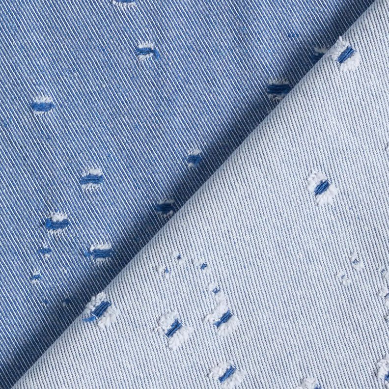 Denim Baumwoll-Mix Destroyed Look – königsblau,  image number 3