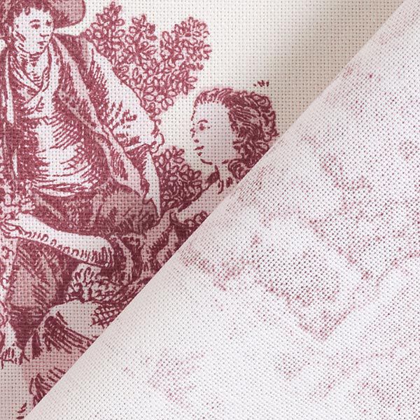 Dekostoff Halbpanama Schäfer – bordeauxrot/wollweiss