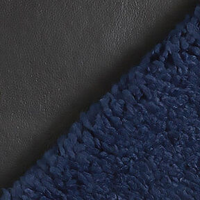 B-Ware Lederimitat mit Kunstfell Abseite Uni – schwarz/marineblau, 