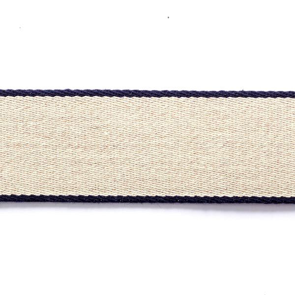 Gurtband Recycling  [ 3,5 cm ] – marineblau/beige,  image number 1